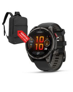 Garmin Fenix 8 Pro – 47 mm AMOLED Sapphire (Grå DLC-titan / svart) ☆ OBS! Ryggsäck på köpet!
